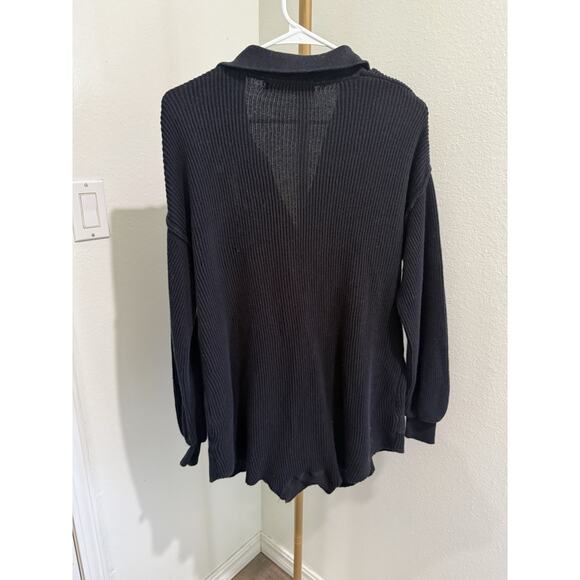 Free People PXS Picnic Sweater Romper Black Long Sleeve Jumper One Piece Women's - Picture 5 of 7